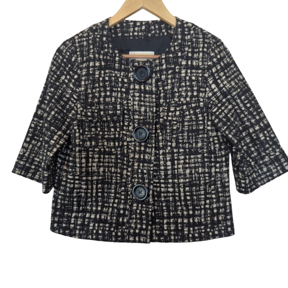 Michael Kors Textured Tweed Blazer 3/4 Sleeves - Picture 5 of 13